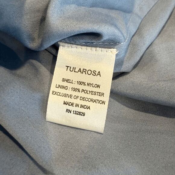 Tularosa Delaney Skirt in Vintage Blue Lined Organza Ruffles Elastic Waist Small - Picture 7 of 11